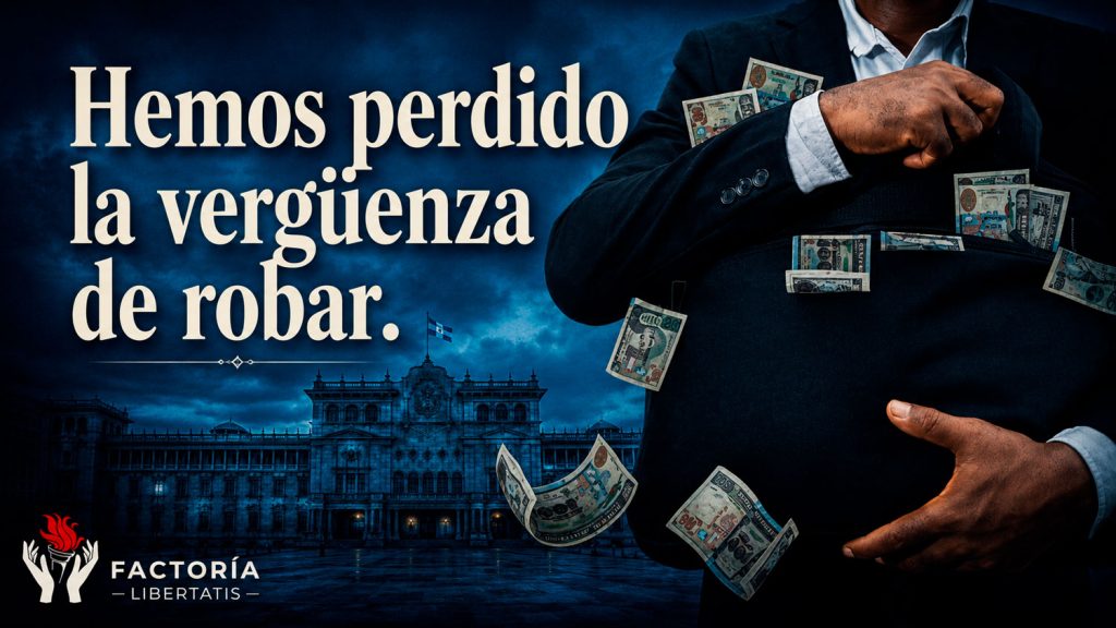 Representación de la pérdida de la vergüenza social frente al robo y la importancia de la educación moral para construir una sociedad basada en la honestidad y el Estado de derecho.