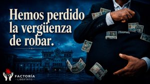 Representación de la pérdida de la vergüenza social frente al robo y la importancia de la educación moral para construir una sociedad basada en la honestidad y el Estado de derecho.