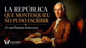 Representación de Montesquieu, la separación de poderes y el debate sobre las instituciones republicanas, los contrapesos y el gobierno mixto como fundamento de la libertad política.