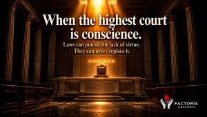 The conscience as the final court of judgment and the moral foundation of political responsibility in a free republic.